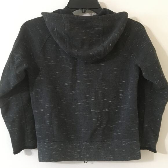 Nike Boys Small Heather Gray Full Zip Hoodie Turtle Neck Front Zipper Pocket - Picture 2 of 8